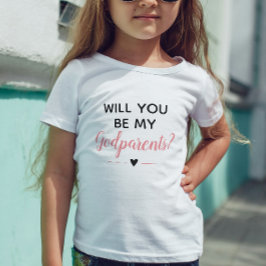 Camiseta De Bebé Lindo Rosa Femenino ¿Serás Mis Padrinos