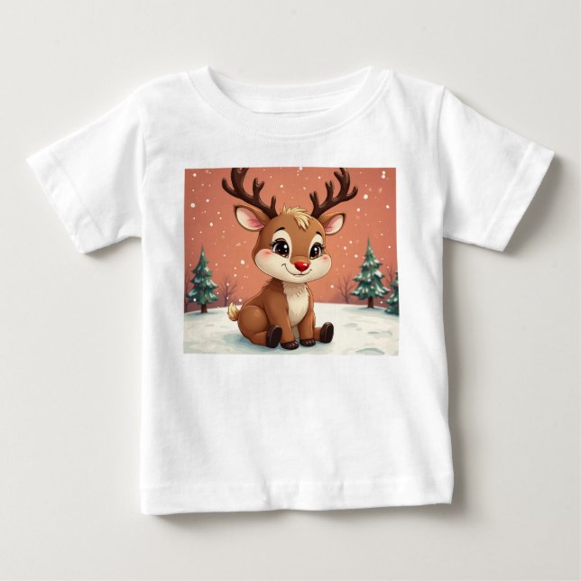 Camiseta De Bebé lindo Rudolph (Anverso)