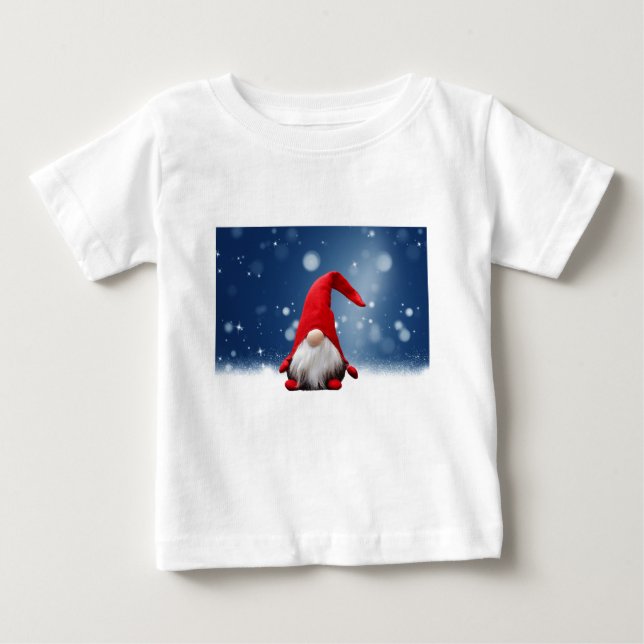 Camiseta De Bebé Lindo Santa de Navidad Nieve Estrellas (Anverso)