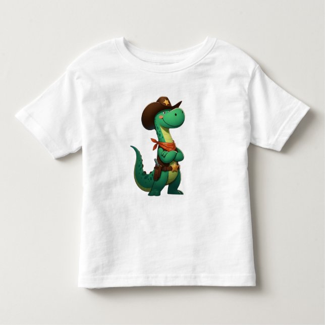 Camiseta De Bebé Lindo sheriff/cowboy dinosaurio  (Anverso)