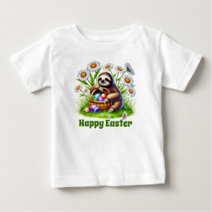 Camiseta De Bebé Lindo sloth unisex Feliz Pascua 