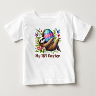 Camiseta De Bebé Lindo sloth unisex Feliz Pascua Bebé 