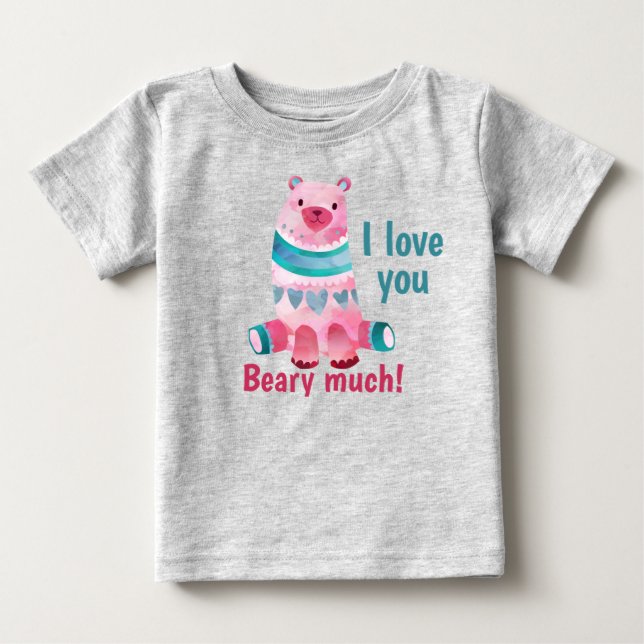Camiseta De Bebé Lindo te amo mucho Oso! (Anverso)