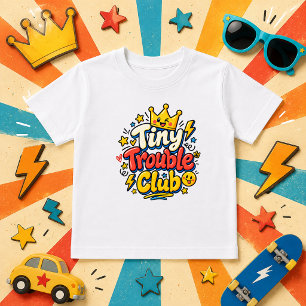 Camiseta De Bebé lindo Tiny Trouble Club corona bebé