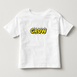 Camiseta De Bebé Lindo tipo de letra retro burbuja "CRECER" con hoj