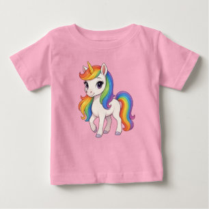 Camiseta De Bebé Lindo unicornio de arcoíris colorido