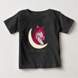 Camiseta De Bebé Lindo unicornio mágico de faux oro rosa personaliz