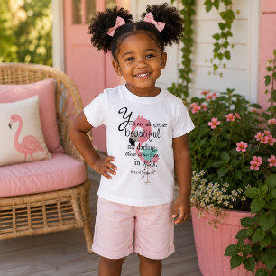 Camiseta De Bebé Lindo versículo bíblico flamenco tropical