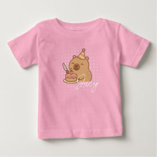 Camiseta De Bebé Lindos niños carpincho comiendo pastel Cumpleaños 
