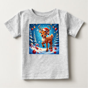 Camiseta De Bebé Lindos renos de Navidad sombrero de Santa bastones