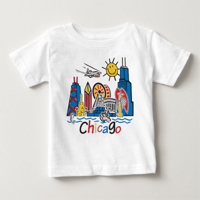 Camiseta De Bebé Línea aérea de Chicago Kids (Anverso)