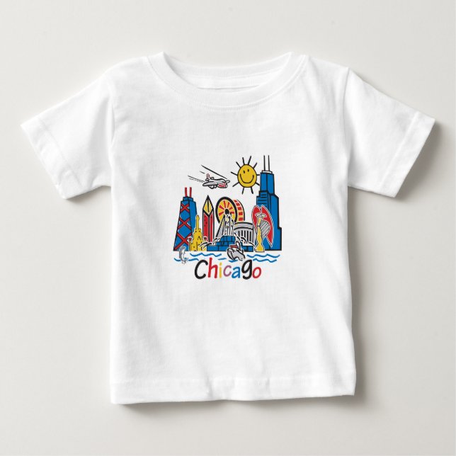 Camiseta De Bebé Línea aérea de Chicago Kids (Anverso)