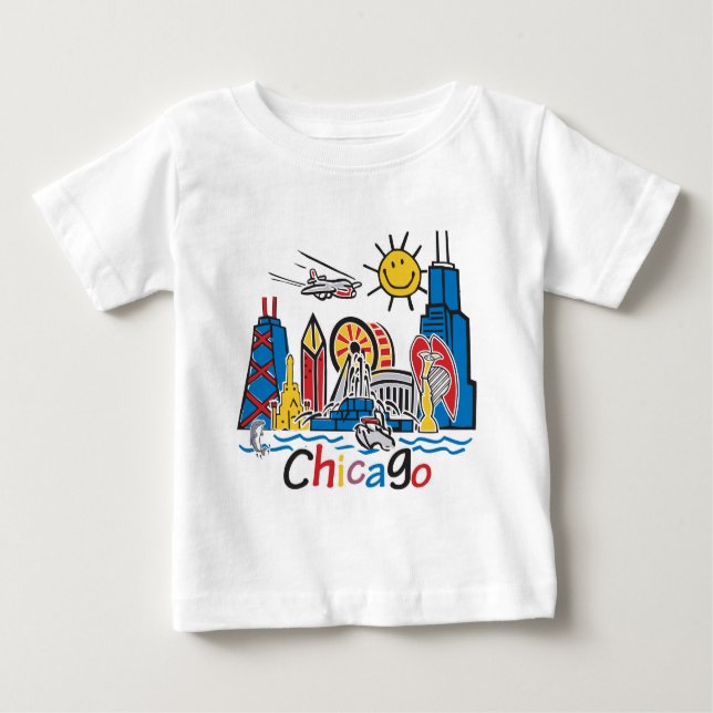 Camiseta De Bebé Línea aérea de Chicago Kids (Anverso)