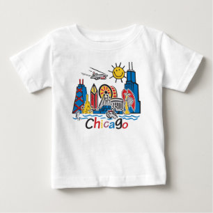 Camiseta De Bebé Línea aérea de Chicago Kids