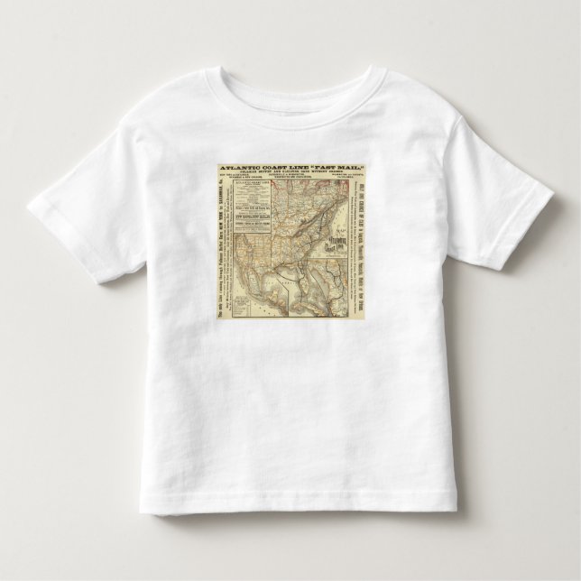 Camiseta De Bebé Línea atlántica de la costa del mapa (Anverso)