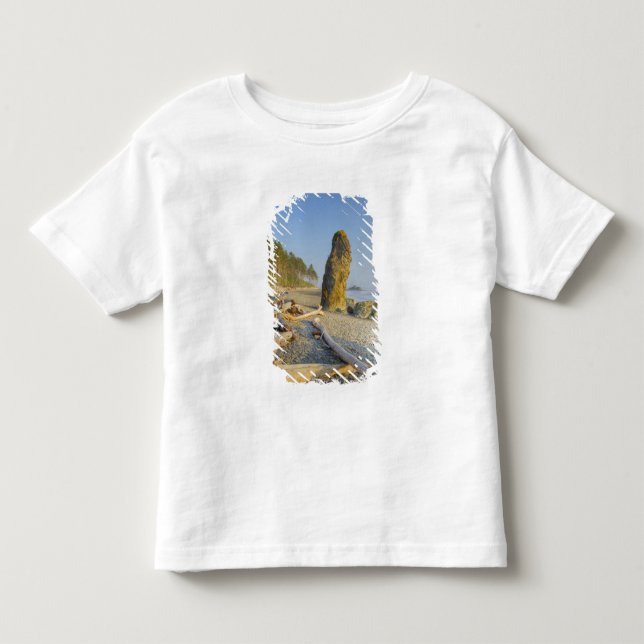 Camiseta De Bebé Línea de costa y montones de mar, Ruby Beach, Olím (Anverso)