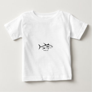 Camiseta De Bebé Línea logotipo del atún de trucha salmonada del