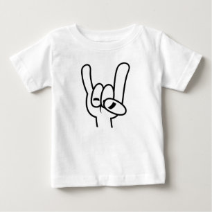 Camiseta De Bebé Línea negra de los cuernos del demonio Metalizado