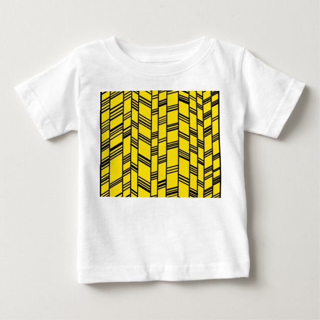 Camiseta De Bebé Líneas Art Déco Amarillas (Anverso)