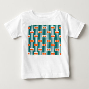 Camiseta De Bebé Líneas verde azuladas y cajas