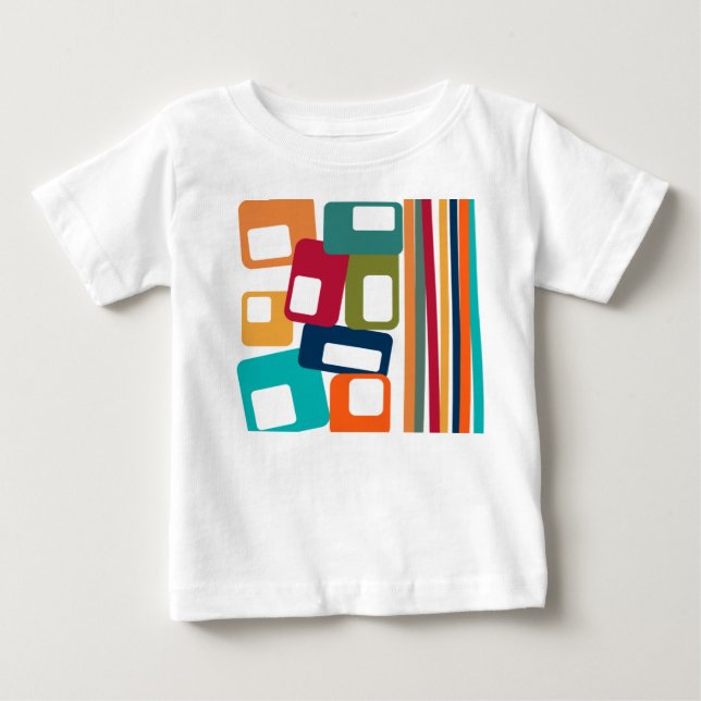 Camiseta De Bebé Líneas y Rectángulos (Anverso)