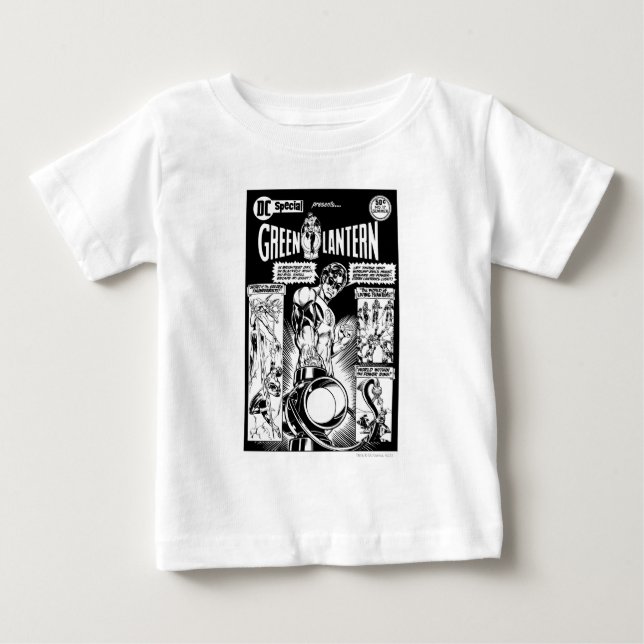 Camiseta De Bebé Linterna verde - Cómic verde sombreado, negro y Wh (Anverso)