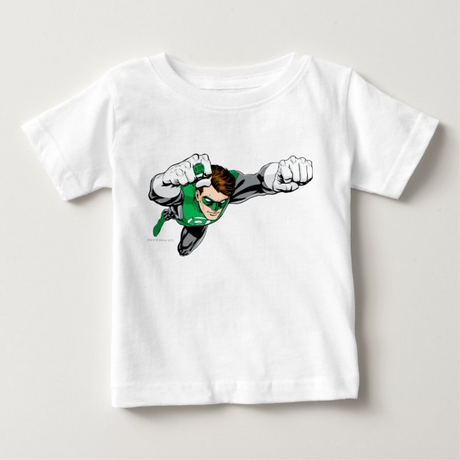 Camiseta De Bebé Linterna verde: cómic, volando a la derecha (Anverso)