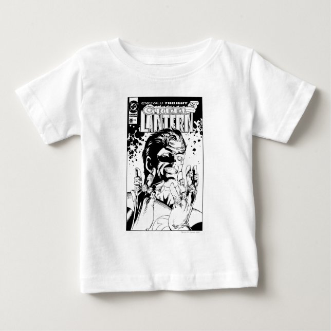 Camiseta De Bebé Linterna verde - Muchos anillos, negro y blanco (Anverso)