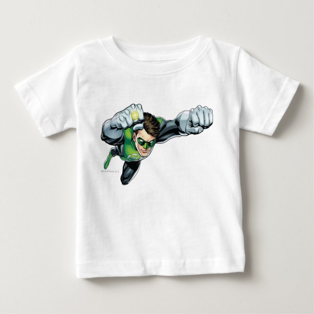 Camiseta De Bebé Linterna verde - totalmente representada, volando  (Anverso)