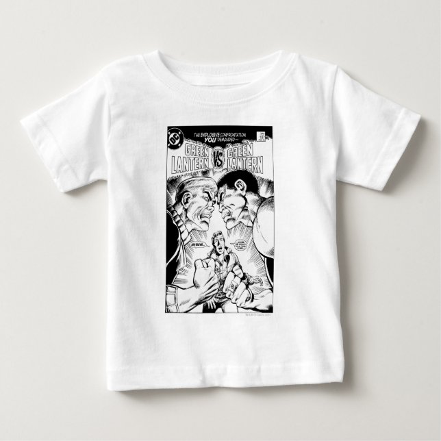 Camiseta De Bebé Linterna verde vs linterna verde, negro y blanco (Anverso)