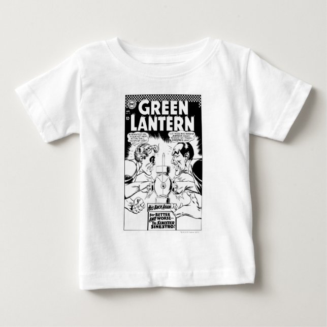 Camiseta De Bebé Linterna verde vs Sinestro, negro y blanco (Anverso)