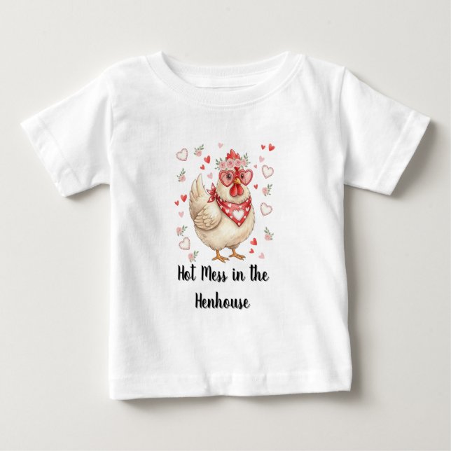 Camiseta De Bebé Lío Caliente en la Granja de San Valentín (Anverso)