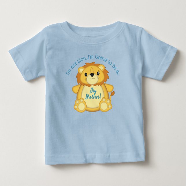Camiseta De Bebé Lion Baby Shower Zoo Circus Blue Boy (Anverso)