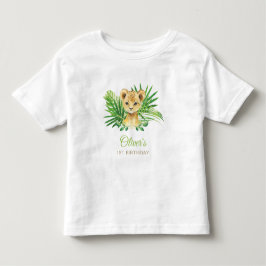 Camiseta De Bebé Lion Cub Verdor Tropical Cumpleaños Baby Shower