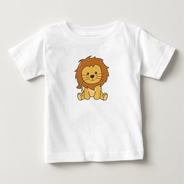 Camiseta De Bebé Lion Cute Animals For Kids Lion King (Anverso)
