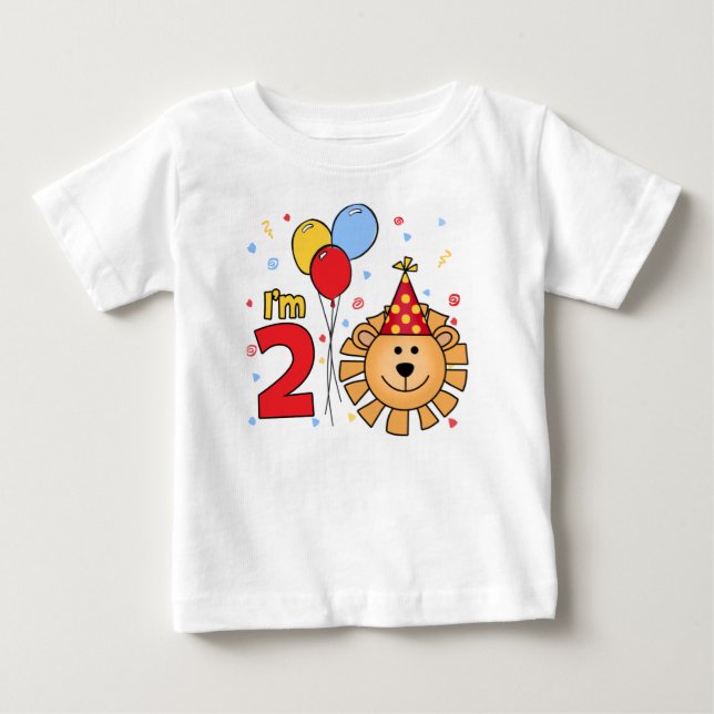 Camiseta De Bebé Lion Face 2º cumpleaños (Anverso)