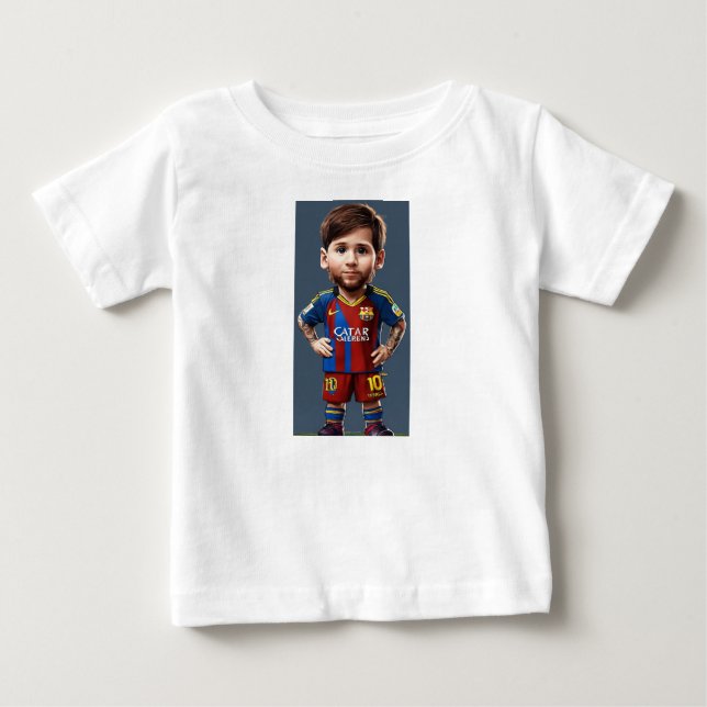 Camiseta De Bebé Lionel Messi lindo bebé personalizado ojos realist (Anverso)