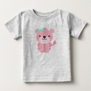 Camiseta De Bebé Lionesa rosa pequeña