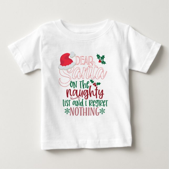 Camiseta De Bebé Lista de Santa Naughty (Anverso)