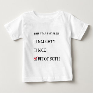 Camiseta De Bebé Lista Traviesa Buena Divertida Monada Navidad Bebé