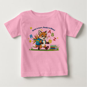 Camiseta De Bebé "¡Listo para aprender, listo para brillar!" - Cute