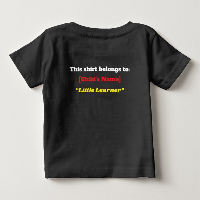 Camiseta De Bebé "¡Listo para Aprender, Listo para Brillar!" – Dise (Reverso)
