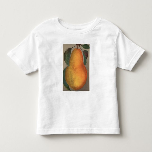 Camiseta De Bebé Litografía de Chromo de la fruta de la pera de (Anverso)