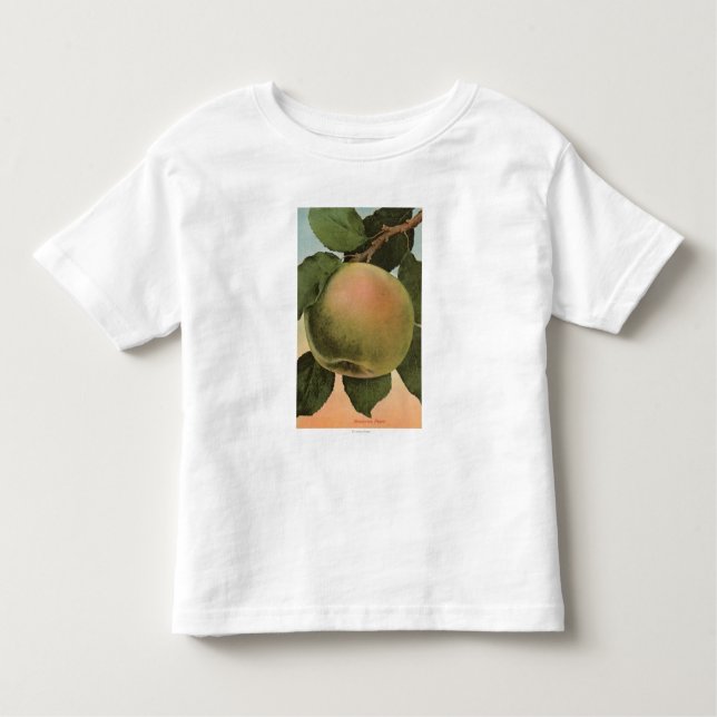 Camiseta De Bebé Litografía de Chromo de la fruta de Newtown Pippen (Anverso)