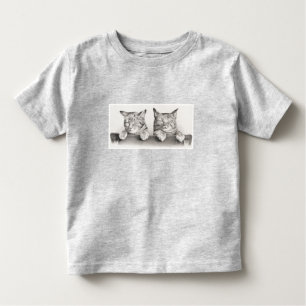 Camiseta De Bebé Litografía de Gatos Durmientes Vintage, 1874
