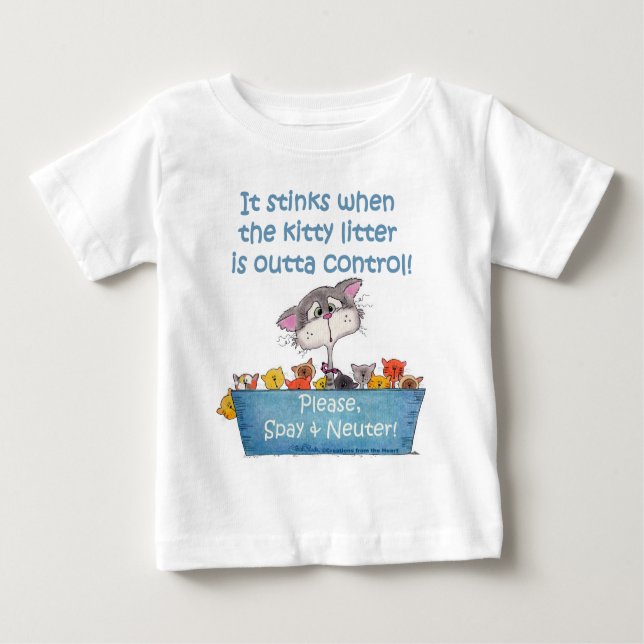 Camiseta De Bebé Litro Kitty Stinks (Anverso)