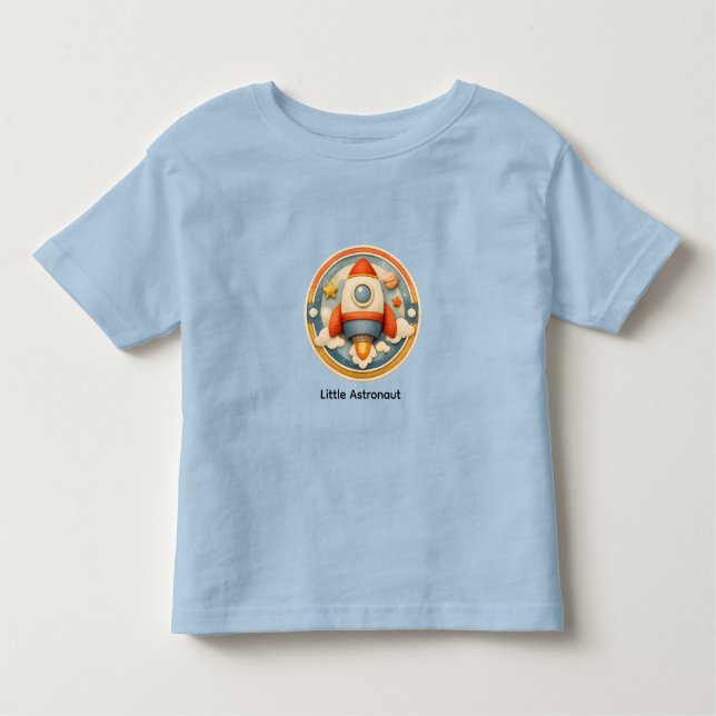 Camiseta De Bebé Little Astronaut Cute Retro Kawaii Toddler T-Shirt (Anverso)