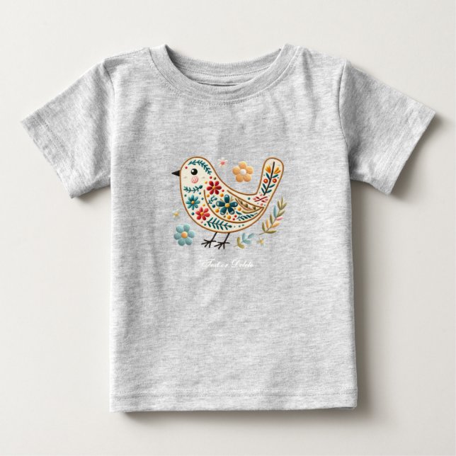 Camiseta de bebé Little Bird Floral (Anverso)