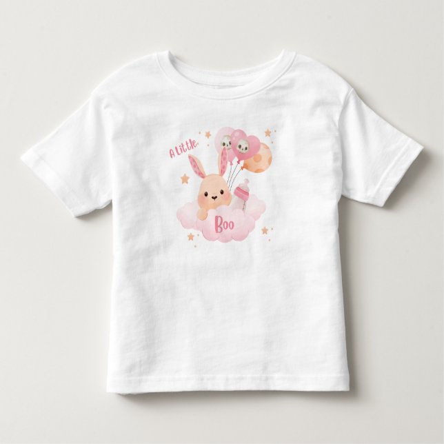 Camiseta De Bebé Little Boo Pink Halloween Baby Shower (Anverso)
