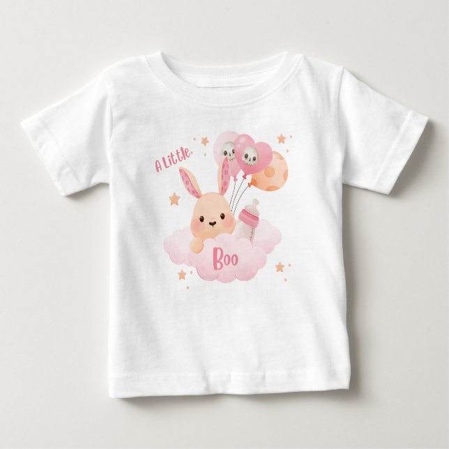 Camiseta De Bebé Little Boo Pink Halloween Baby Shower (Anverso)
